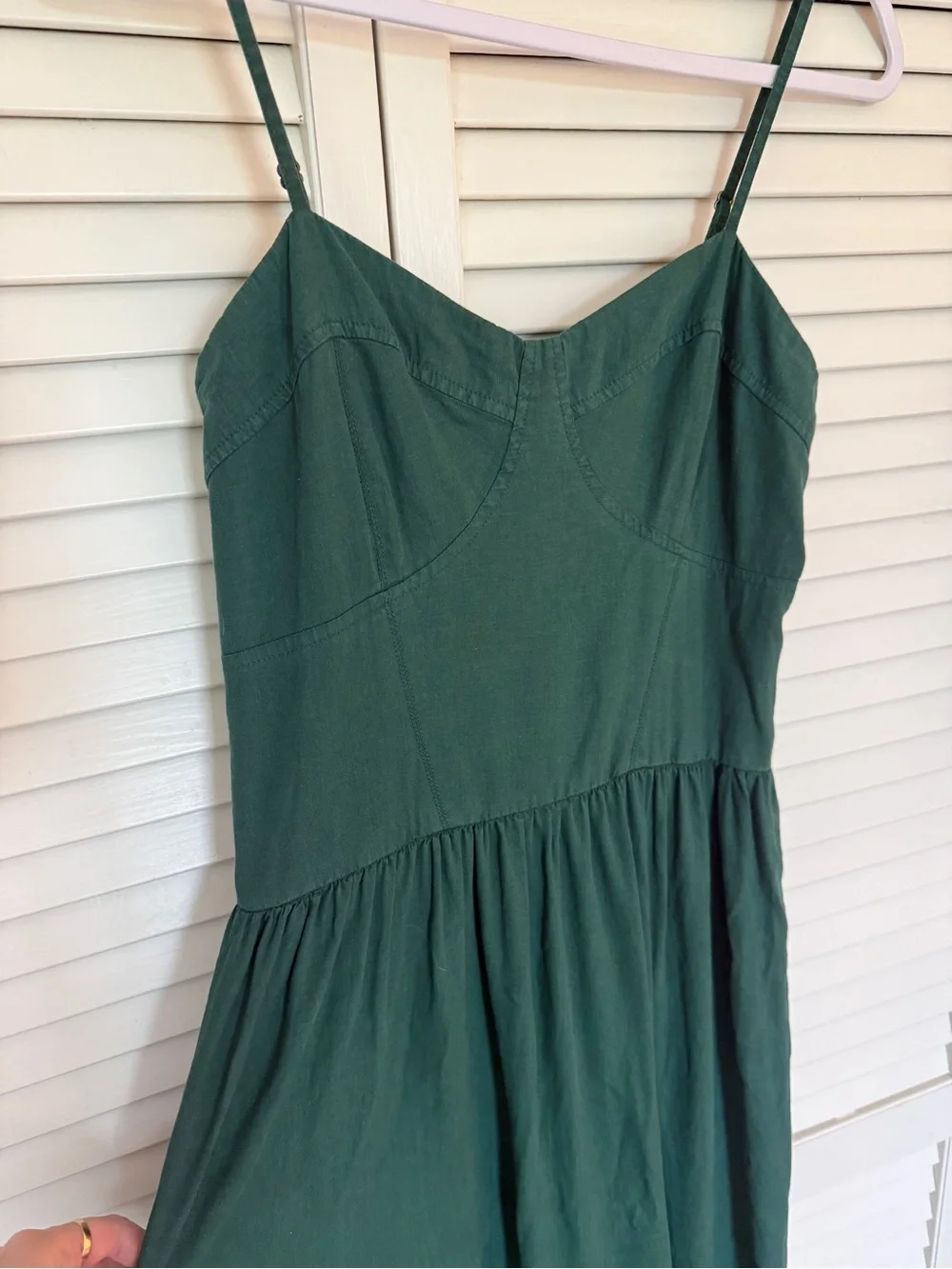 Dark Green Spaghetti Strap Maxi Dress - Picture 2 of 8